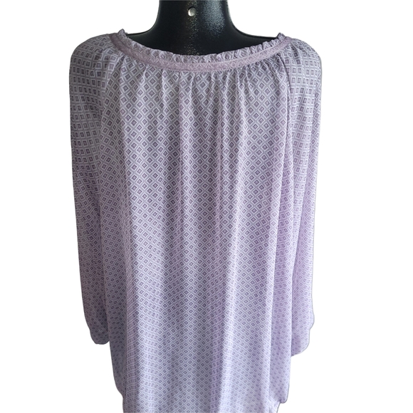 Addition Elle Lavender Long Sleeve Blouse 24 - Picture 5 of 6